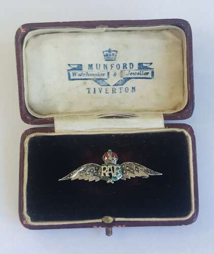 Boxed Silver RAF sweetheart, brooch