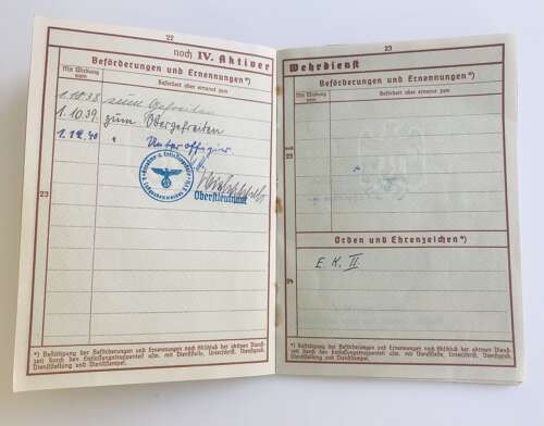 Wehrpass Unteroffizier Friedrich Geishofer Kampfgeschwader 76
