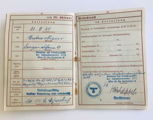 Wehrpass Unteroffizier Friedrich Geishofer Kampfgeschwader 76