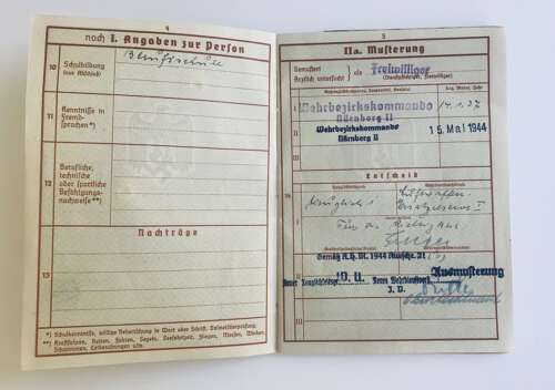 Wehrpass Unteroffizier Friedrich Geishofer Kampfgeschwader 76