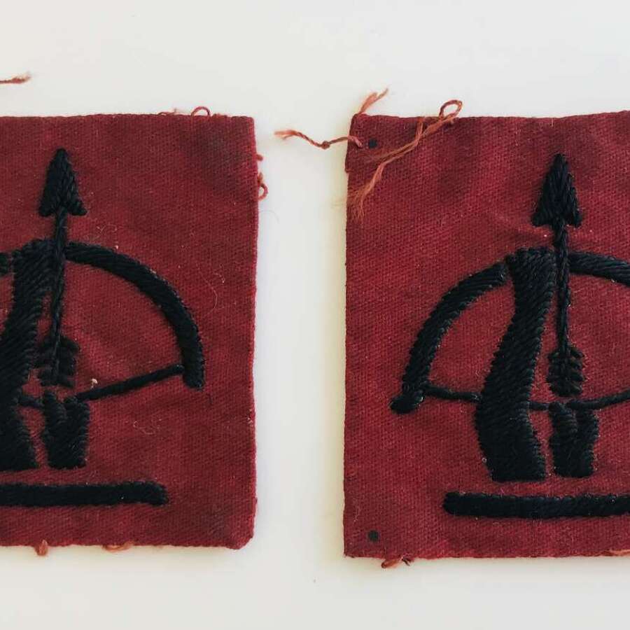 Matching pair of anti-aircraft command cloth patches