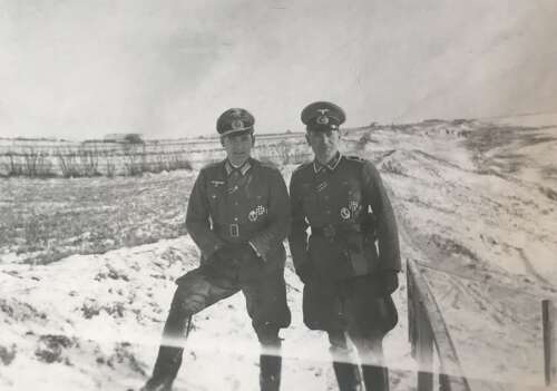 Two images  of decorated German officers
