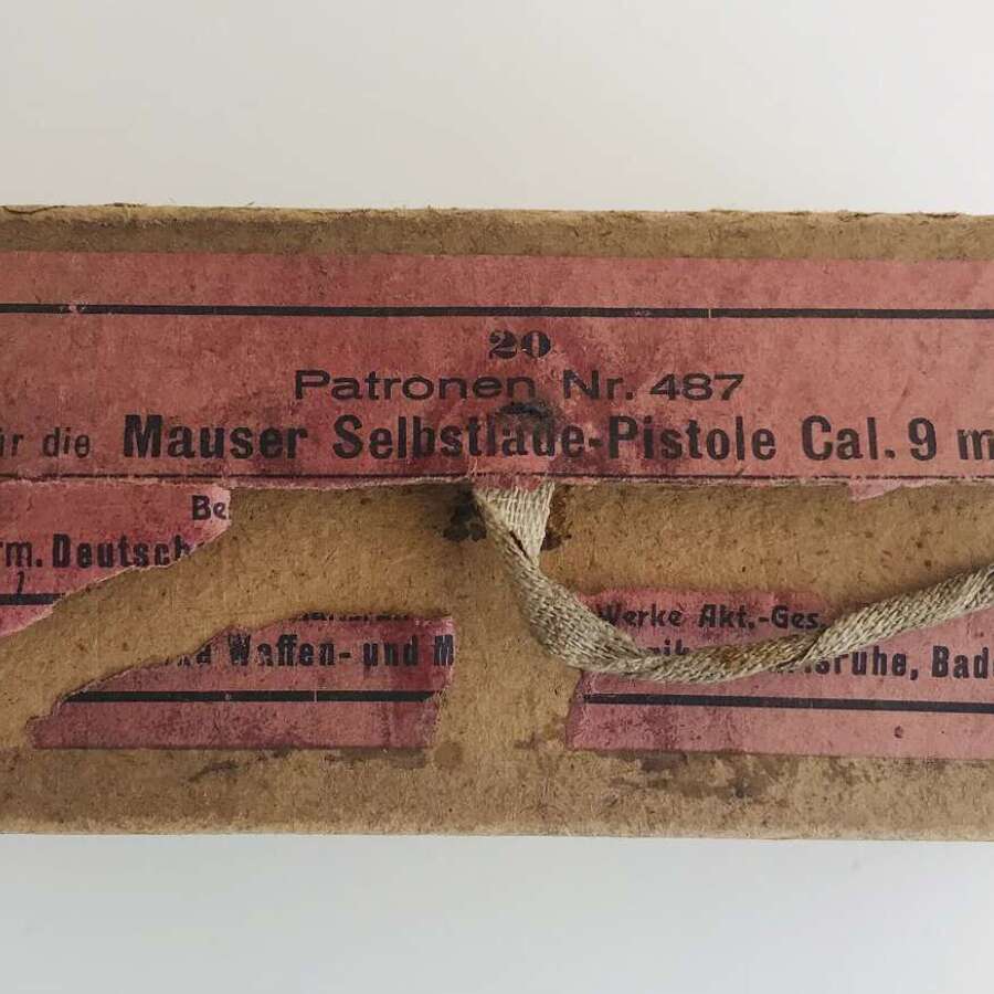 Empty Mauser manufactured 9mm ammo box ( C96)