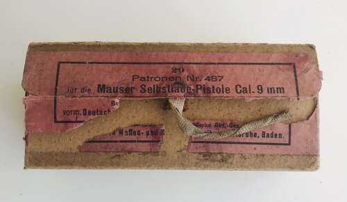 Empty Mauser manufactured 9mm ammo box ( C96)