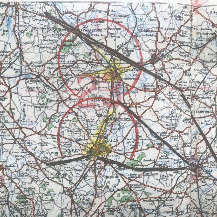 Luftwaffe target map of Coventry and the Midlands