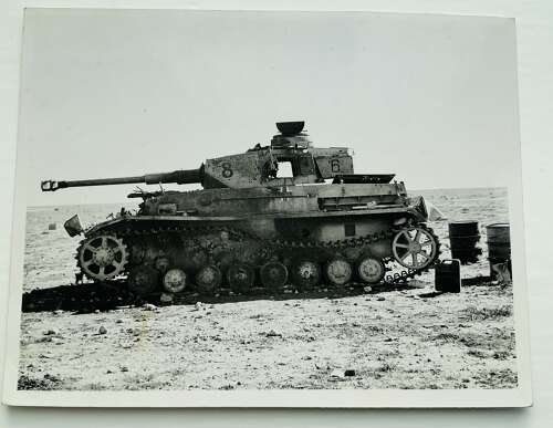 An official photograph of a destroyed Mark IV 75 mm panzer