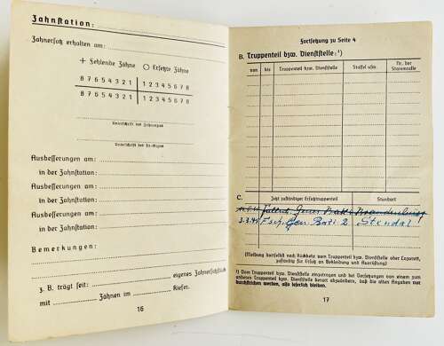 Luftwaffe Soldbuch to Flieger Lothar Hildenbrand 6./Fallsch JG.Rgt.5.
