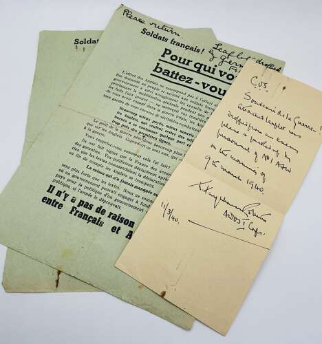 Two German propaganda pamphlets aimed at the French armed forces March 1940