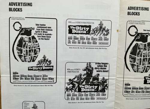 The classic dirty dozen film press pack dating from 1967