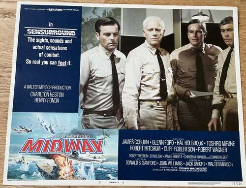 A lobby card from the 1976 version of the Battle of Midway