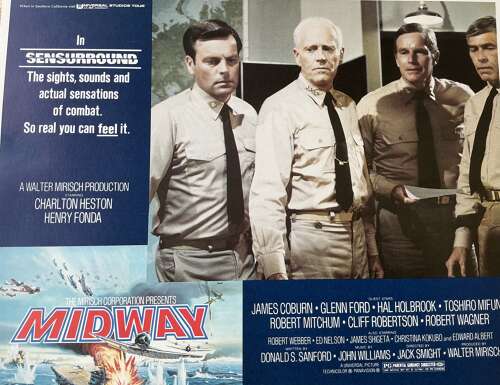 A lobby card from the 1976 version of the Battle of Midway