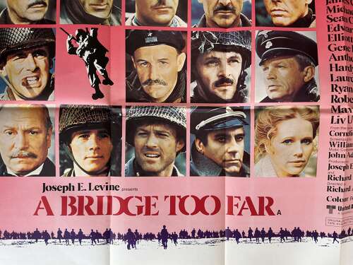 A Bridge too far film poster dated 1977.