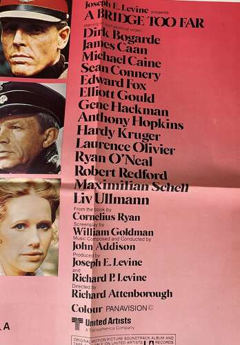 A Bridge too far film poster dated 1977.
