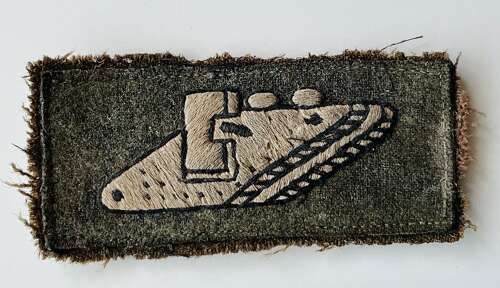 Royal Armoured Corps cloth unit arm badge uniform removed