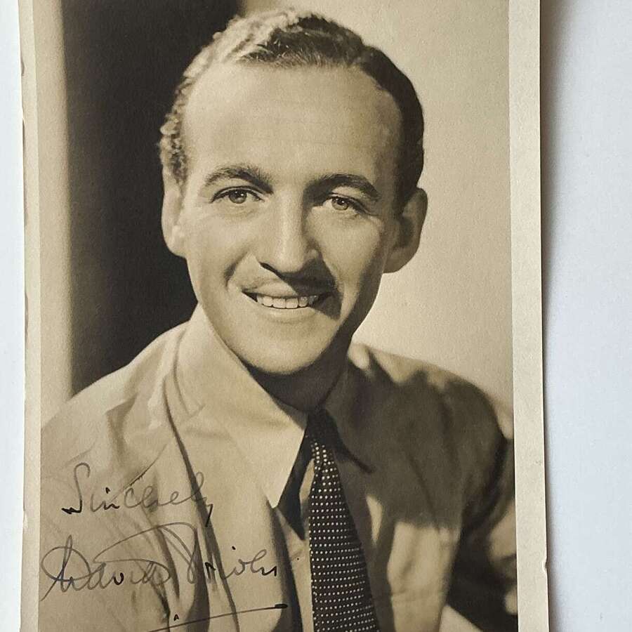 David Niven signed image dated August 1939 (Hollywood)